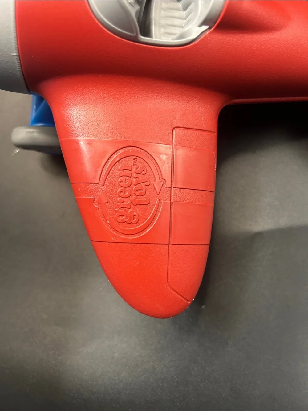 Red and Blue Kids Toy Airplane with Gray Propeller